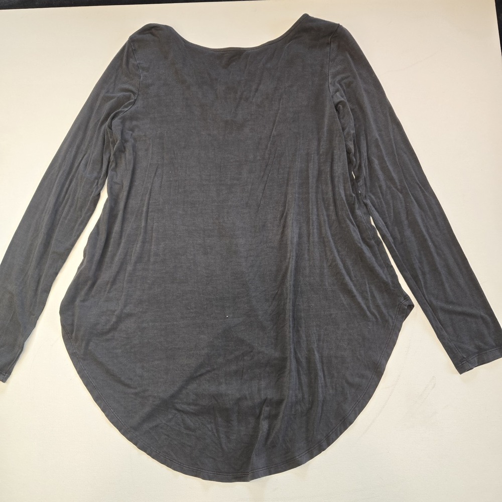 American Eagle Gray Soft & Sexy Long Sleeve Womens Tee Crosscross V-Neck Small - Picture 5 of 7